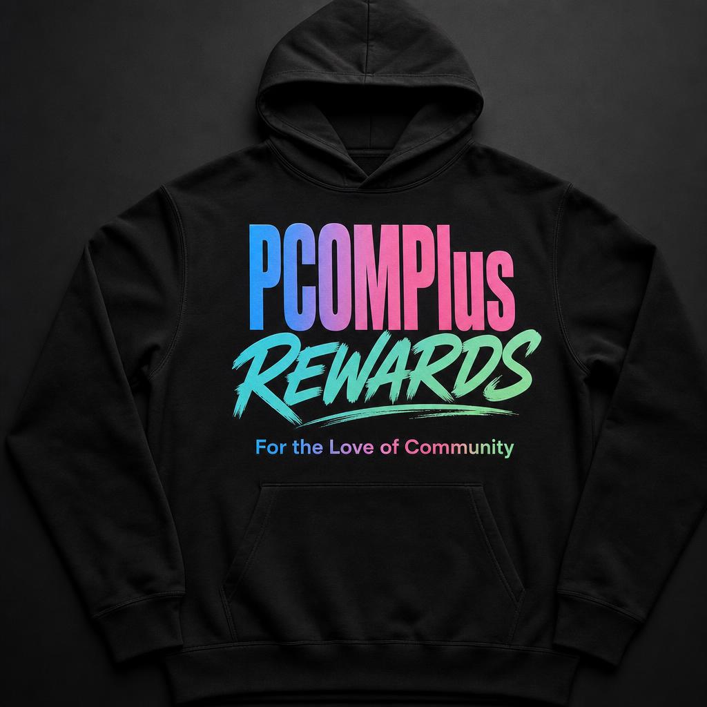 PCOMPlus branded merchandise